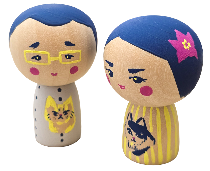イラストレーター佐々木千絵さんの似顔絵こけし